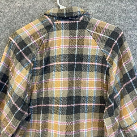 ZARA Women’s Shacket Plaid Flannel Button Down Shirt Jacket S Brown Pink Yellow - Picture 10 of 11